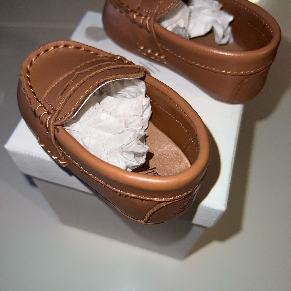 Ralph Lauren baby Telly Leather Loafer Tan